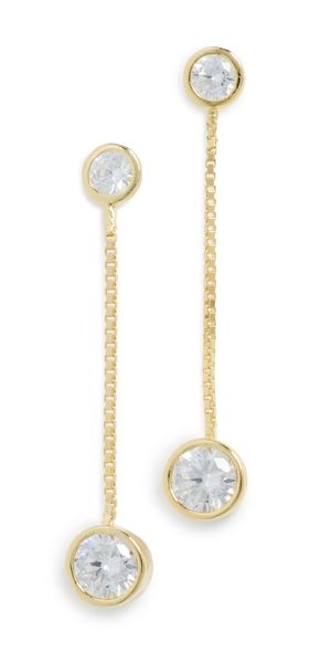 SHASHI Solitaire Moissanite Drop Earrings Gold One Size