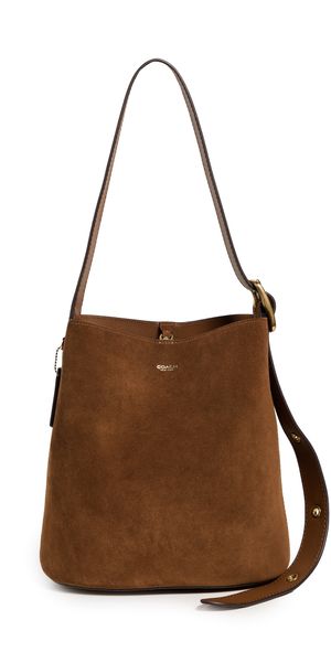 Coach Suede Bleeker Bucket Bag B4/Warm Brown One Size