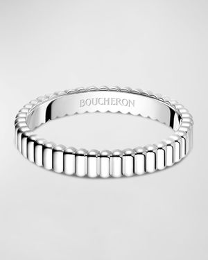 Quatre 18K White Gold Grosgrain Band Ring