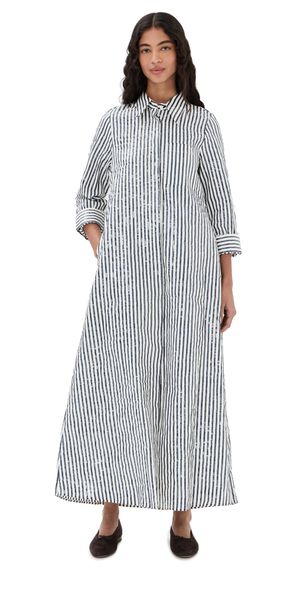 TWP Jennys Gown INDIGO / WHITE S