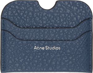 Acne Studios Blue Leather Card Holder