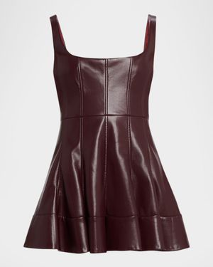 Fauber Faux Leather Mini Dress