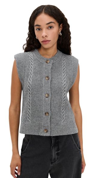 Levi's Ines Cable Sweater Vest Mid Heather Grey XL