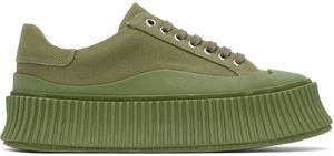 Jil Sander Green Platform Sneakers