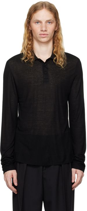Filippa K Black Jersey Polo