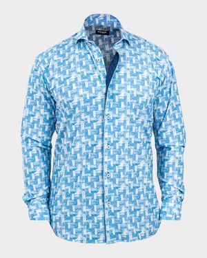 Men's Einstein Wood Waves Stretch Sport Shirt