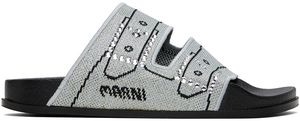 Marni Sandales bleues à image en tricot jacquard