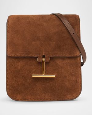 Tara Mini Flap Crossbody Bag in Suede
