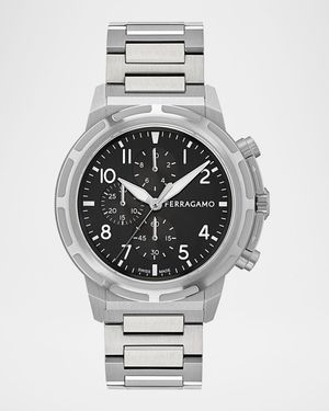 Ferragamo Sport Chrono 44mm Stainless Steel Bracelet Watch