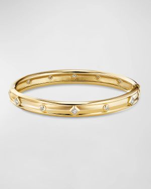 Modern Renaissance 18k Diamond & Emerald Bracelet, Size S