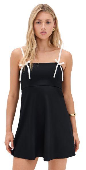 alice + olivia Morgan Babydoll Mini Shift Dress Black 0