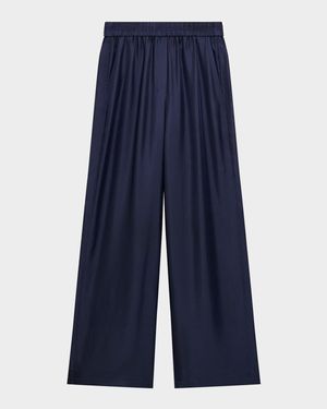 Pull-On Silk Track Pants