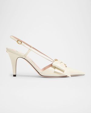 Bowow Leather Slingback Pumps