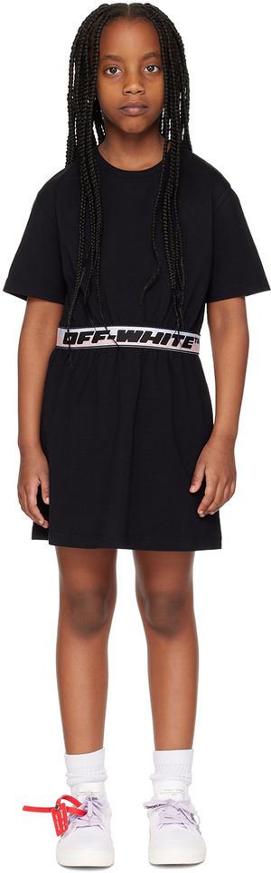 Off-White Kids Black Crewneck Dress