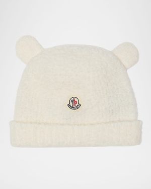 Girl's Wool Fleece Infant Beanie with Teddy Bear Ears