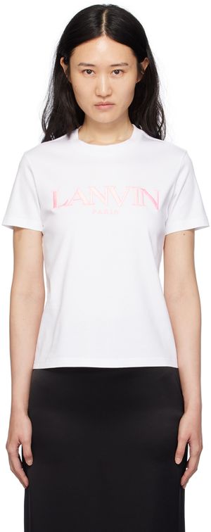 Lanvin T-shirt blanc à logo brodé