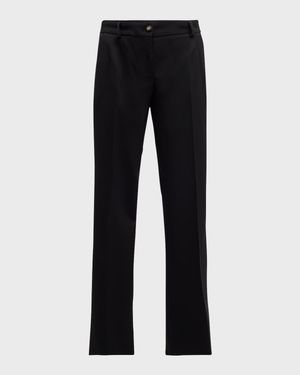 Tela Lana Bistretch Crepe Slim-Leg Ankle Pants