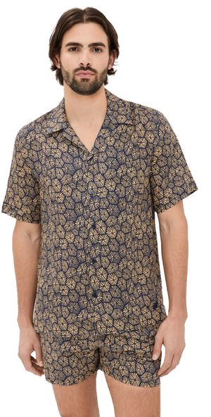 Vilebrequin Charli Linen Camp Shirt Bleu Marine M