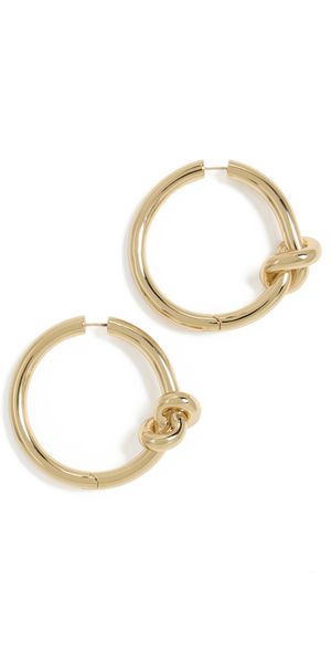 Jennifer Fisher Hinge Knot Baby Hoop Earrings Yellow Gold One Size