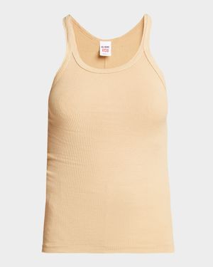 Ribbed Scoop-Neck Fitted Tank