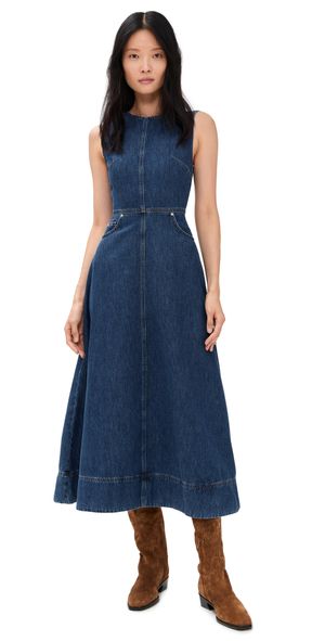 ALIGNE Waterlily Denim Midi Dress Mid Blue 2