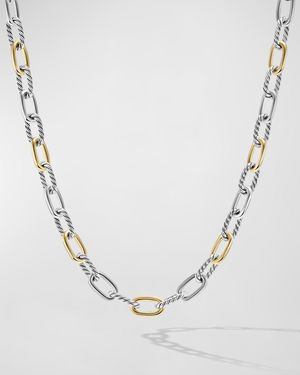 DY Madison Chain Necklace in Silver with 18K Gold, 8.5mm, 18"L