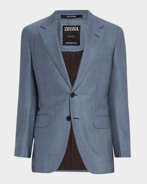 Men's Centoventimila Wool Sharkskin Suit