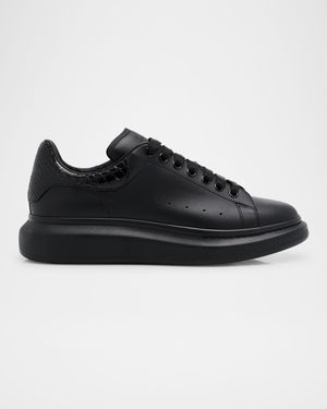Men's Leather and Python Oversized Sneakers