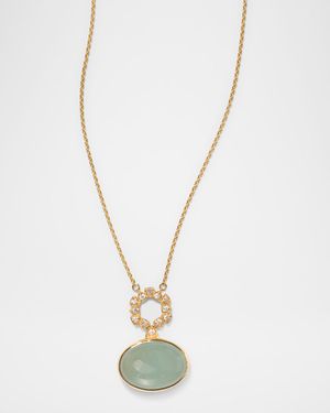 Della Drop Pendant with Diamonds and Aquamarine