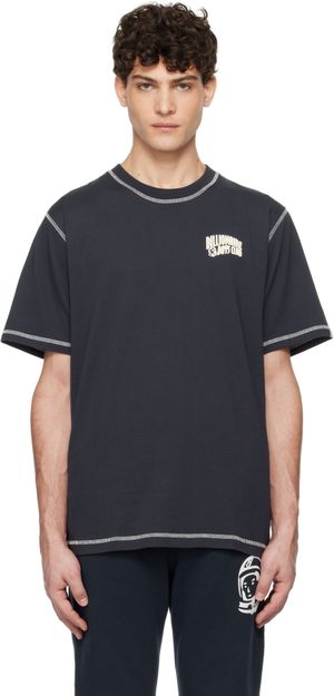 Billionaire Boys Club T-shirt bleu marine à petit logo arqué et à piqures contrastantes