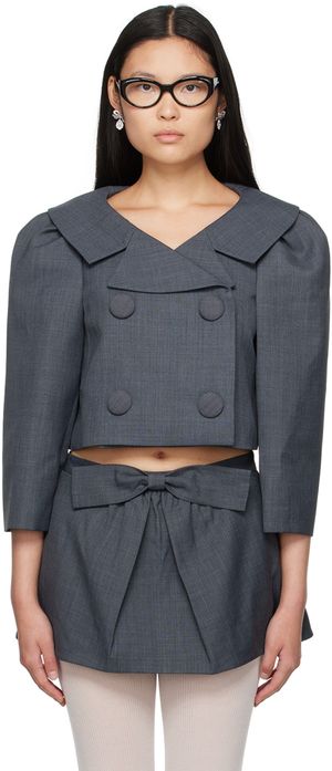 SHUSHU/TONG Gray Puff Sleeve Jacket