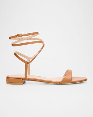 Nudist Leather Ankle-Wrap Sandals