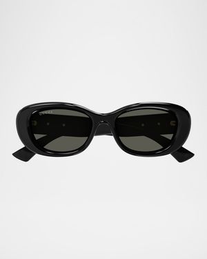 GG Logo Oval Plastic Sunglasses