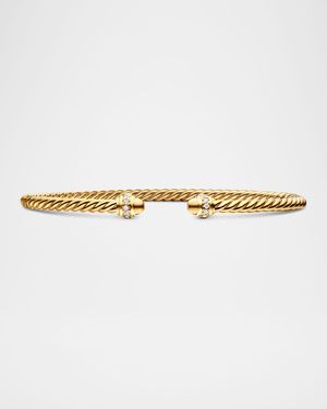 Cablespira Bracelet with Gemstone in 18K Gold, 3mm