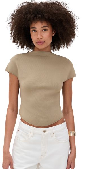 Cult Gaia Virginiana Knit Top Nutmeg L