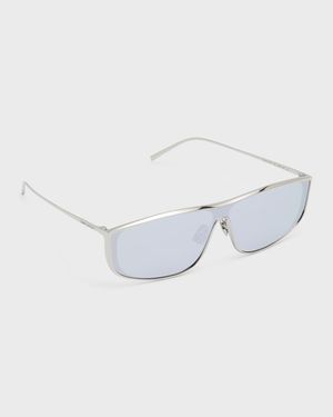 Luna Mirrored Zinc Alloy Shield Sunglasses