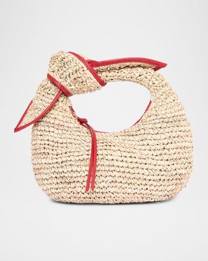 The Josie Knot Raffia Top-Handle Bag