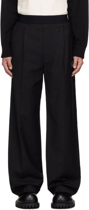 We11done Black Logo Trousers