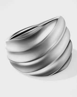 Cable Edge Saddle Ring in Silver, 20mm