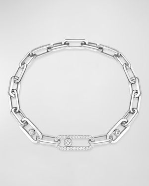 MOVE LINK 18K WHITE GOLD DIAMOND BRACELET