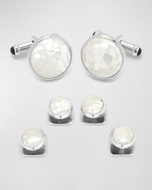 Men's Mosaic Mother-of-Pearl Cuff Link Stud Set