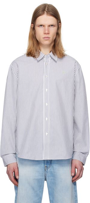 Acne Studios Navy & White Stripe Button-Up Shirt