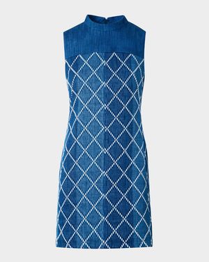 Sheath Dress with Diamond Jacquard