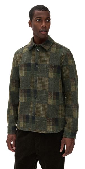Les Deux Kody Patchwork Wool Overshirt Duffel Bag S