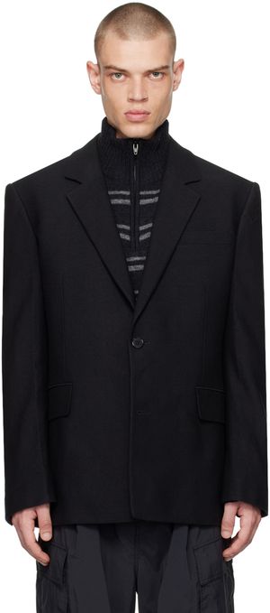 Juun.J Black Single-Breasted Blazer