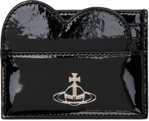 Vivienne Westwood Black Shiny Patent Heart Card Holder
