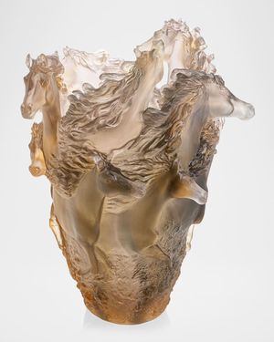 Cavalcade Glazed Brown Crystal Large Vase - 15"