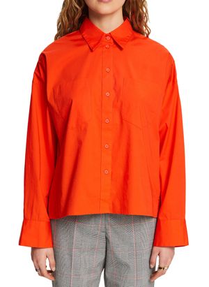 Esprit - Chemise ample col classique en coton mélangé - Taille L - Orange