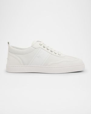 Men's Retero Grained Leather Low-Top Sneakers