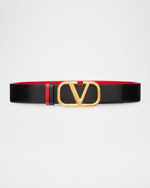 VLogo Signature Reversible Leather Belt, 40mm